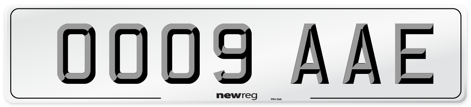 OO09 AAE Number Plate from New Reg